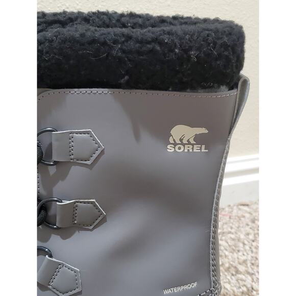 SOREL Caribou fleece-trimmed nubuck and rubber snow boots Women's Size 5 - Picture 3 of 9